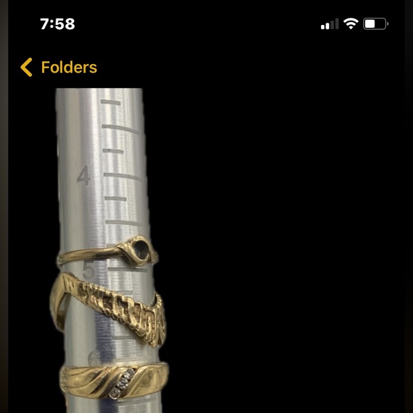 10K Yellow Gold Ring V Shape - Picture 8 of 10